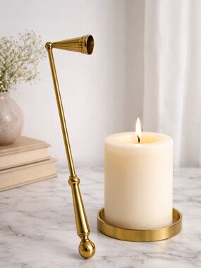 Vintage Brass Candle Snuffer – Long Handle Wick Extinguisher